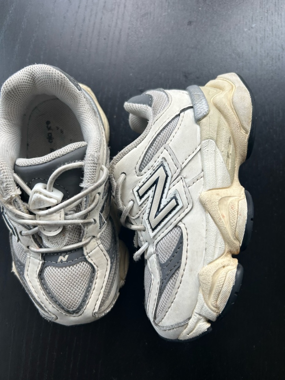 New Balance Kids White and Gray Chunky Athletic Sneakers